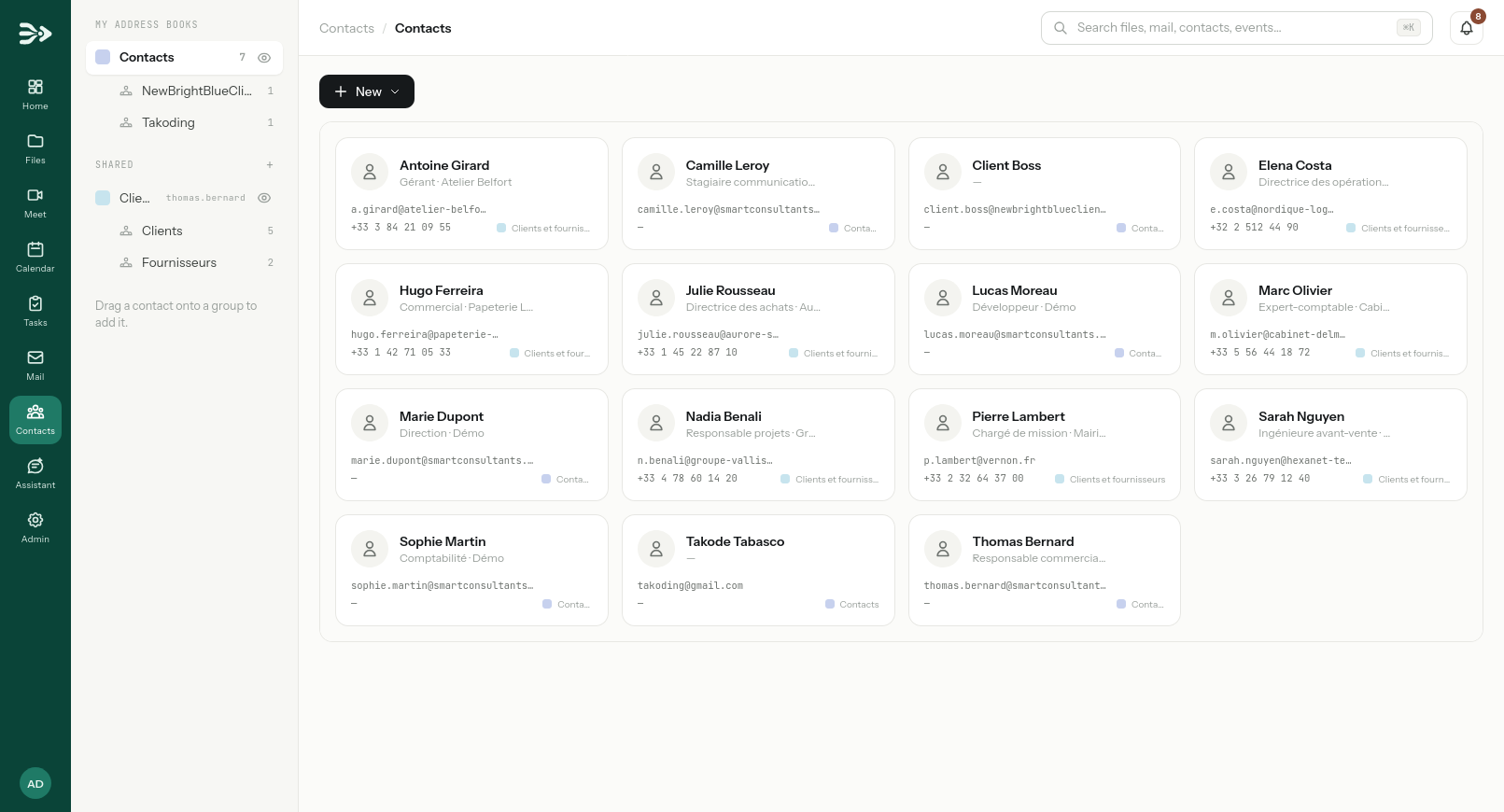 Contacts screenshot