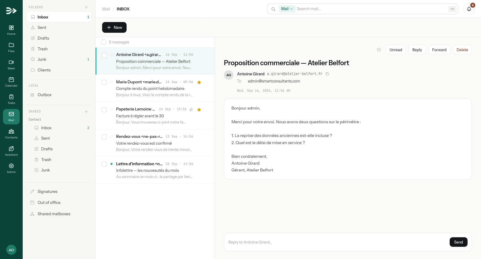 Mail screenshot